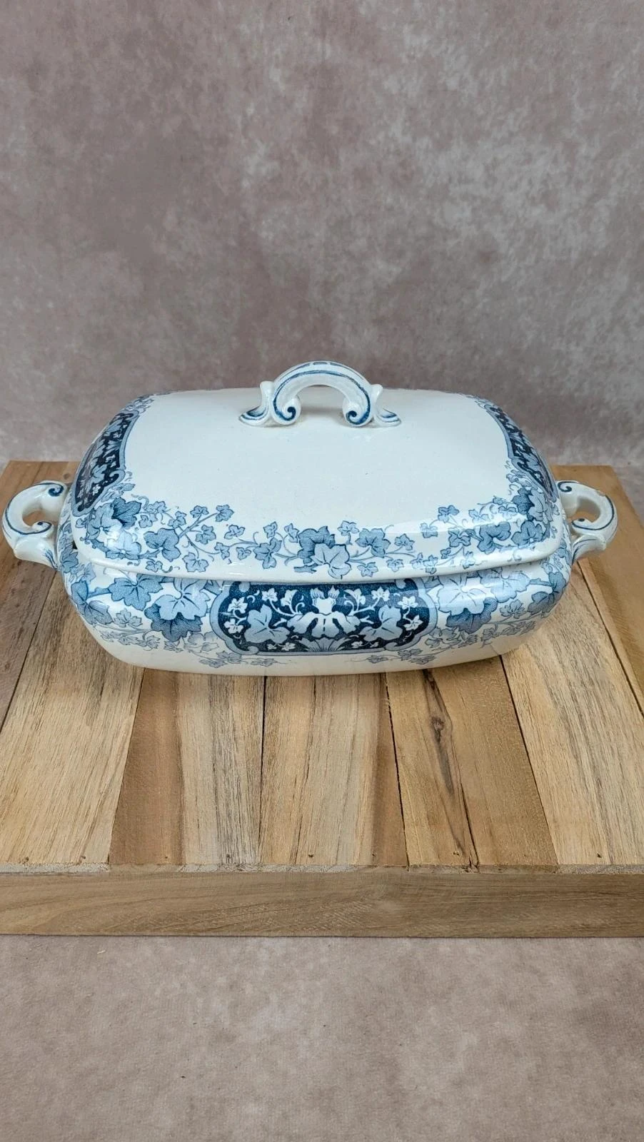 Légumière ancienne Kg Lunéville modèle Marceau décor bleu – photo 6